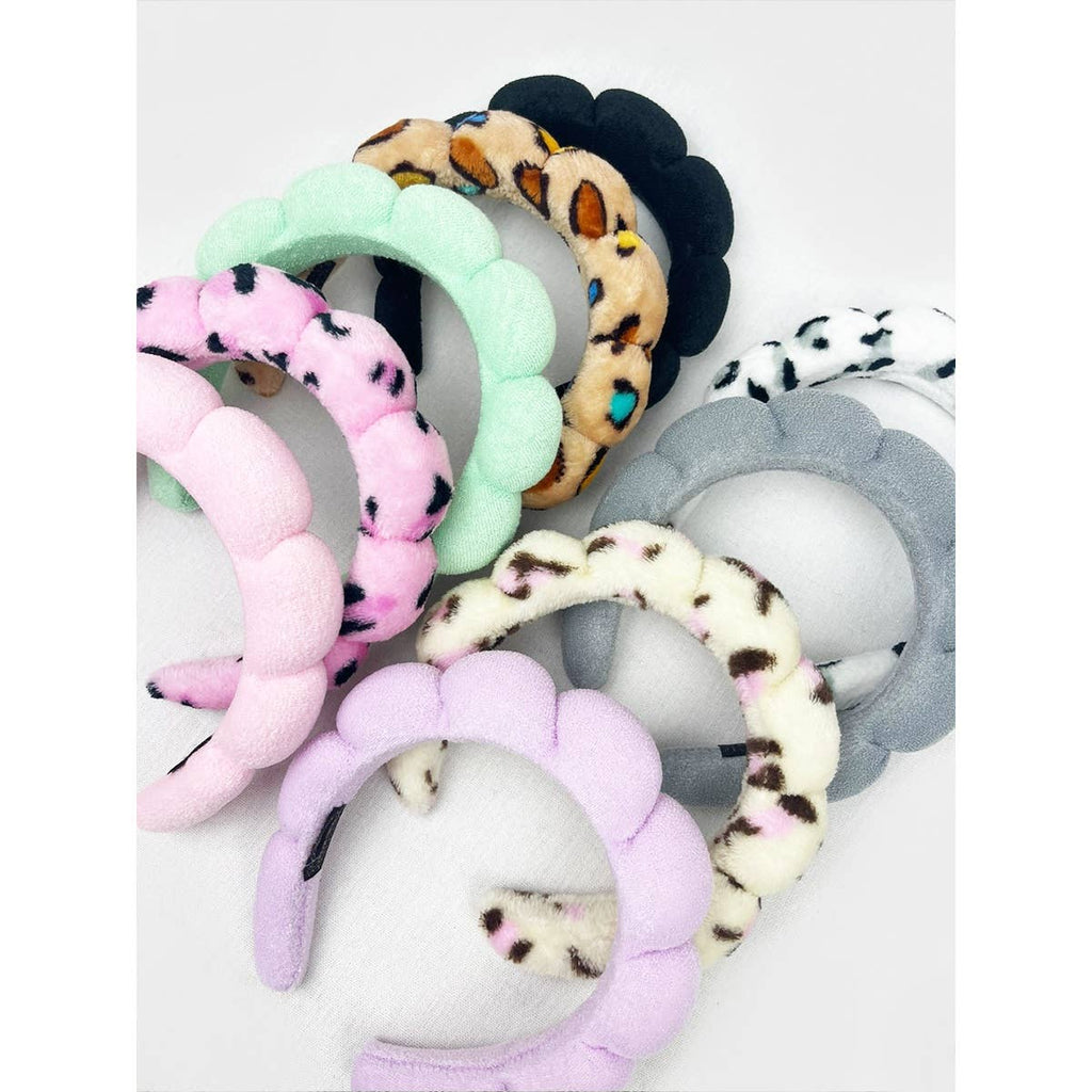 Leopard and Solid Mix of Spa Headband