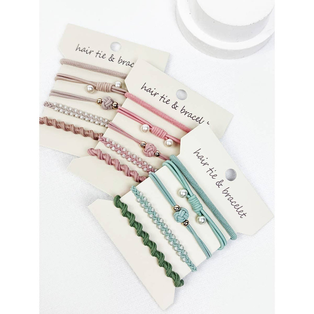 Boho Inspired Pearl Detail Hair Tie Bracelets:
