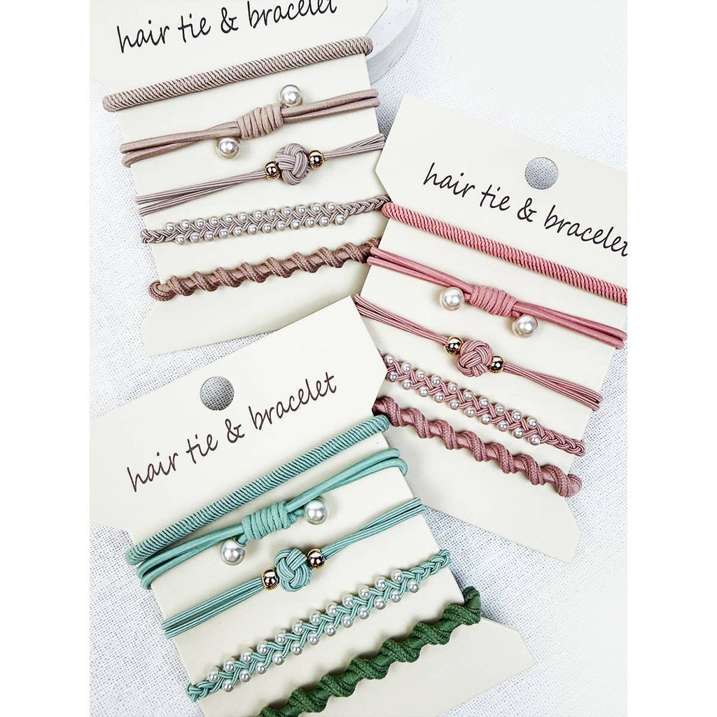 Boho Inspired Pearl Detail Hair Tie Bracelets: