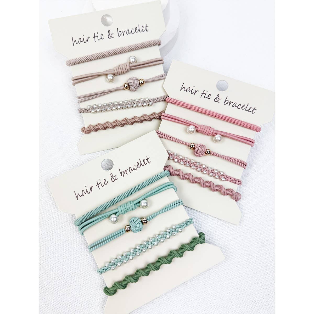 Boho Inspired Pearl Detail Hair Tie Bracelets: