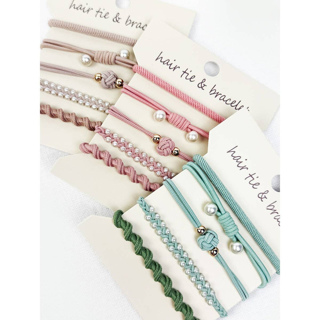 Boho Inspired Pearl Detail Hair Tie Bracelets: