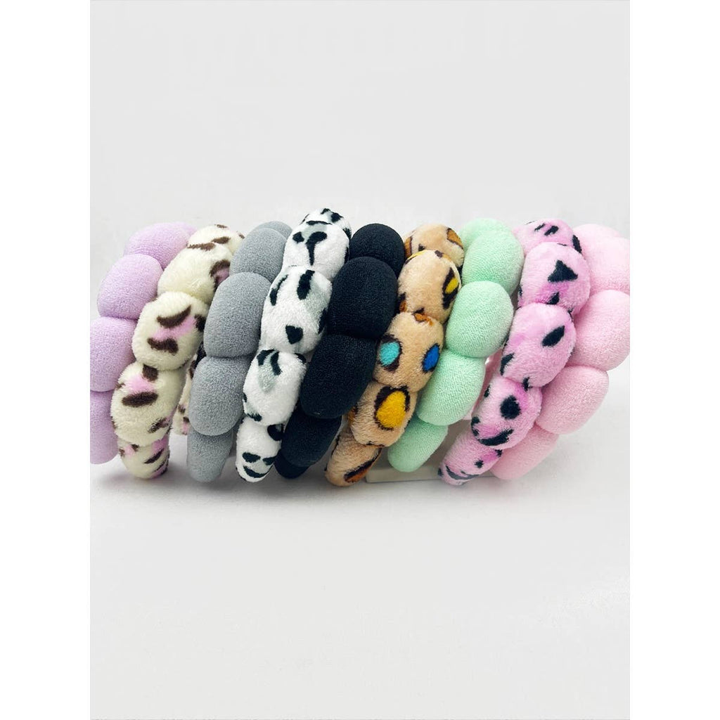 Leopard and Solid Mix of Spa Headband